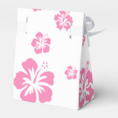 Witte en roze hibiscus koortsig pleisters bedankdoosjes (Achterkant)