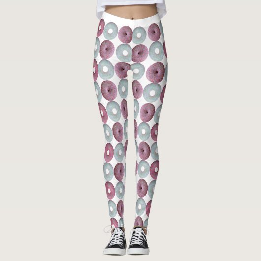 Witte en roze ijskorrels leggings (Voorkant)
