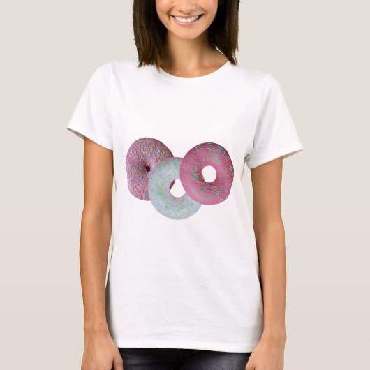 Witte en roze ijskorrels t-shirt (Voorkant)