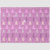 Witte en roze kerstbomen Paarse kerst Tissuepapier (Voorkant)