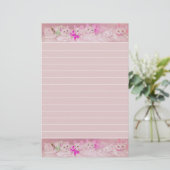 Witte en Roze Kittens Persoonlijk Briefpapier (Staand voorkant)