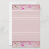 Witte en Roze Kittens Persoonlijk Briefpapier (Voorkant)