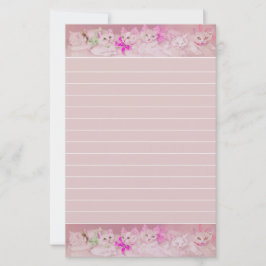 Witte en Roze Kittens Persoonlijk Briefpapier