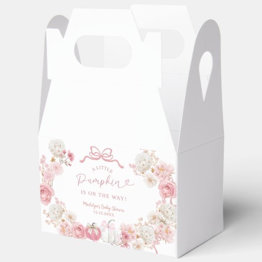 Witte en Roze Kleine Pompoen Baby Favoriet Doos Bedankdoosjes (Open)