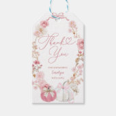 Witte en Roze Kleine Pompoen Baby shower Gift Labe Cadeaulabel (Voorkant)