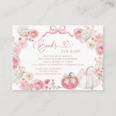 Witte en Roze Kleine Pompoen Boeken voor Baby Informatiekaartje (Voorkant)