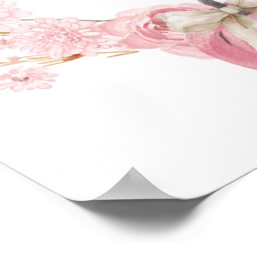 Witte en Roze Kleine Pompoen Custom Sign Poster (Hoek)