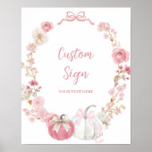 Witte en Roze Kleine Pompoen Custom Sign Poster (Voorkant)