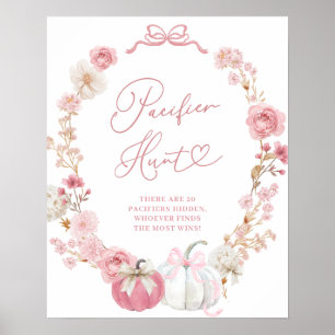 Witte en Roze Kleine Pompoen Fopspeen Jacht Poster