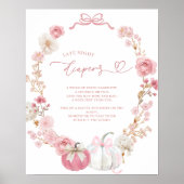 Witte en Roze Kleine Pompoen Late Luiers Poster (Voorkant)