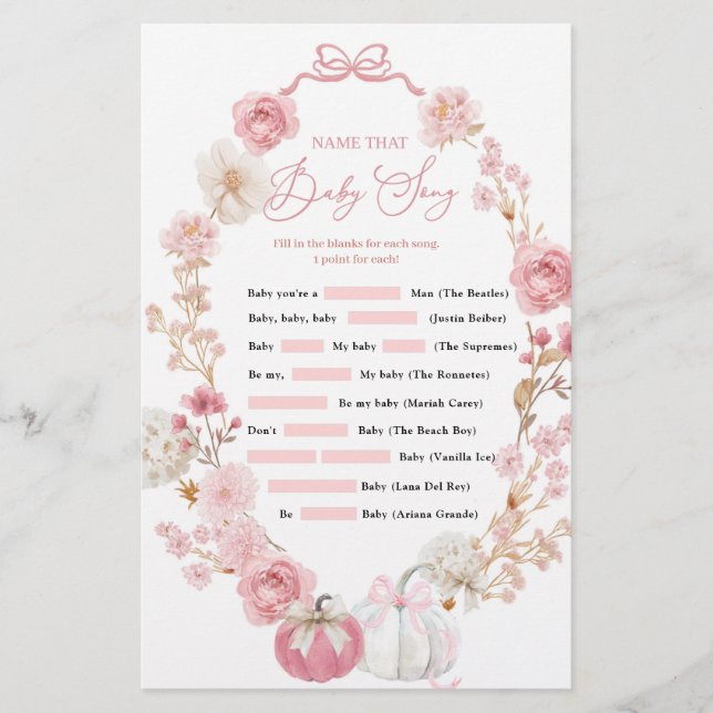 Witte en Roze Kleine Pompoen Naam Dat Baby Song (Voorkant)