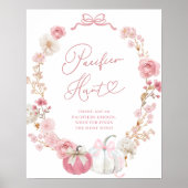 Witte en Roze Kleine Pompoen Pacifier Hunt Poster (Voorkant)