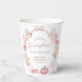 Witte en roze kleine pompoen papieren bekers (Voorkant)