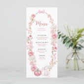 Witte en Roze Kleine Pompoen Plat Menu (Staand voorkant)