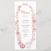 Witte en Roze Kleine Pompoen Plat Menu (Voorkant)