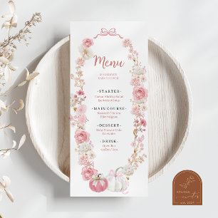 Witte en Roze Kleine Pompoen Platte Menu