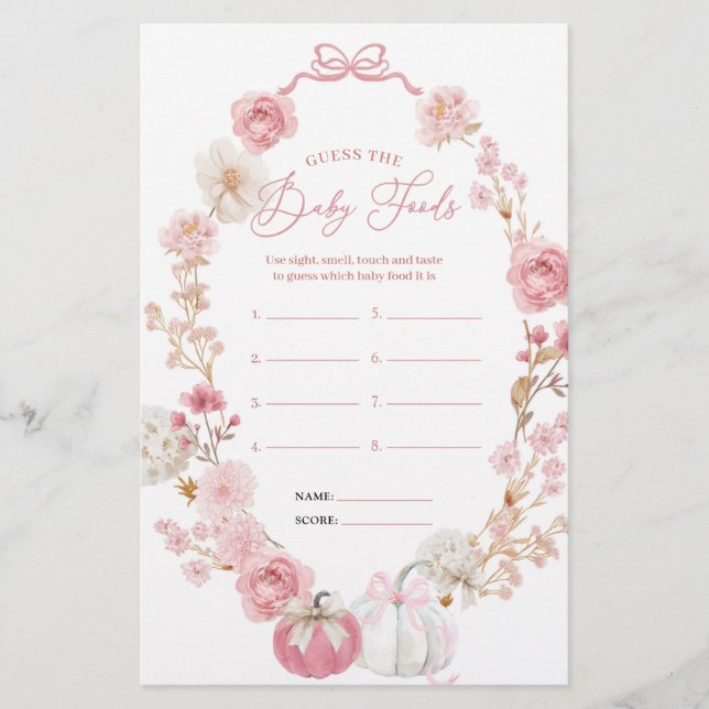 Witte en roze kleine pompoen raden het Baby-eten (Voorkant)