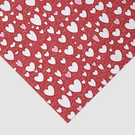 Witte en roze kunststofpapier, gedrukt tissuepapier (Detail)