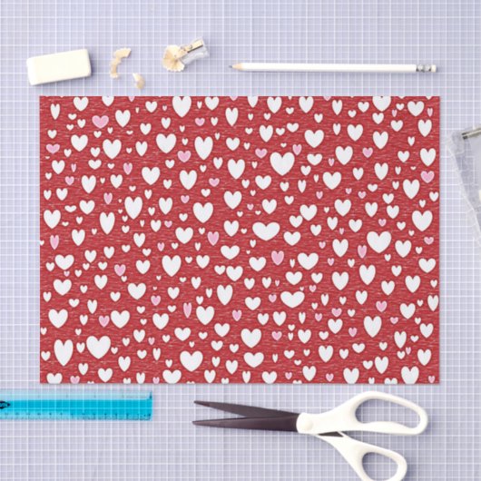 Witte en roze kunststofpapier, gedrukt tissuepapier (Craft)