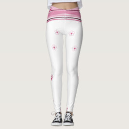 Witte en roze Leggings