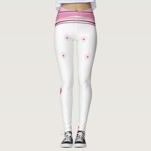 Witte en roze Leggings (Voorkant)