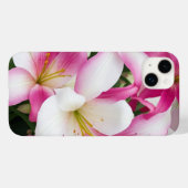 Witte en roze leliebloemen Case-Mate iPhone case (Achterkant (horizontaal))