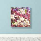 Witte en roze lentesbloesem in Wales Canvas Afdruk (Insitu (Houten vloer))