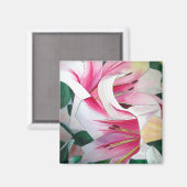 Witte en roze lichtere waterverf magneet (Voorkant / Achterkant)