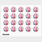 Witte en Roze Lily waterverf originele kunst Ronde Sticker (Vel)