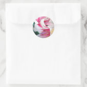 Witte en Roze Lily waterverf originele kunst Ronde Sticker (Tas)