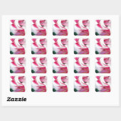 Witte en Roze Lily waterverf originele kunst Vierkante Sticker (Vel)