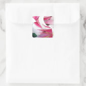 Witte en Roze Lily waterverf originele kunst Vierkante Sticker (Tas)