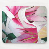 Witte en roze lippenbloem muismat (Voorkant)