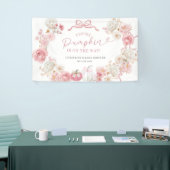 Witte en roze Little Pumpkin Large Banner (Beurs)