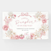 Witte en roze Little Pumpkin Large Banner (Horizontaal)
