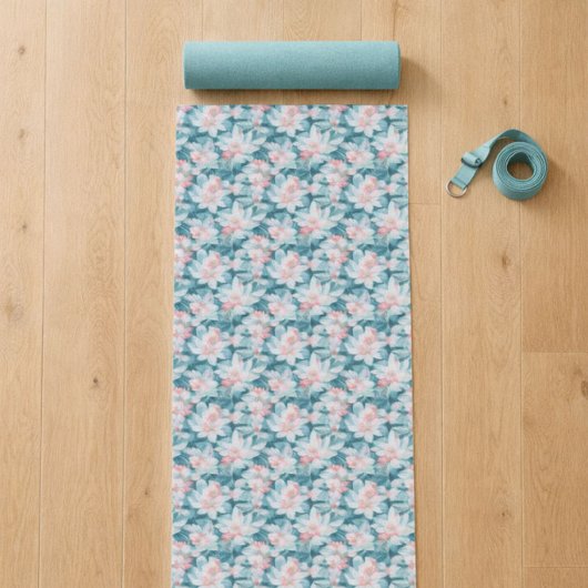 Witte en roze lotus yogamat