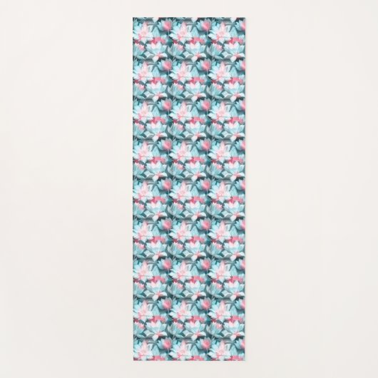 Witte en roze Lotus yogamat (Voorkant)