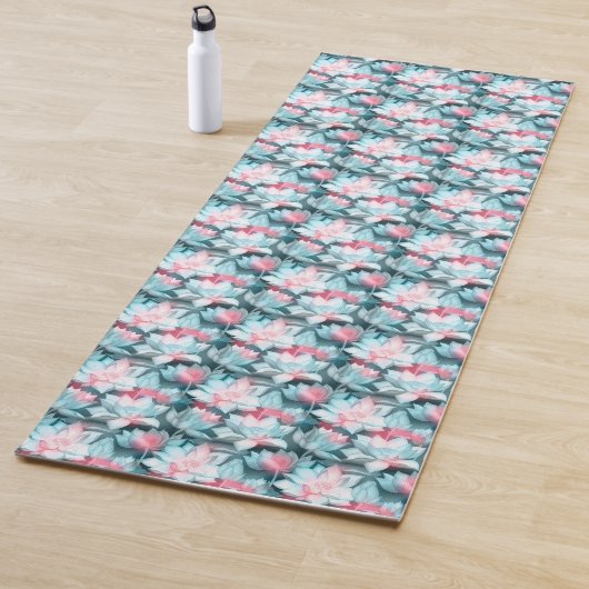 Witte en roze Lotus yogamat (In situ)
