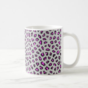 Witte en roze luipaardhuid koffiemok