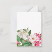  Witte en Roze Magnolia Flowers Aangepaste naam Notitiekaartje (Achterkant)