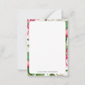  Witte en Roze Magnolia Flowers Aangepaste naam Notitiekaartje (Voorkant)