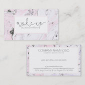Witte en roze Marble Markup Artist Visitekaartje (Voorkant / Achterkant)