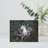 Witte en roze octopus briefkaart (Staand voorkant)
