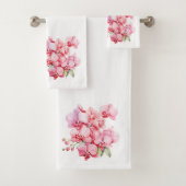Witte en roze orchidee bad handdoek (Insitu)