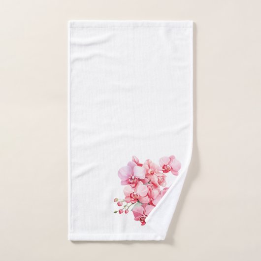 Witte en roze orchidee bad handdoek (Handdoek)