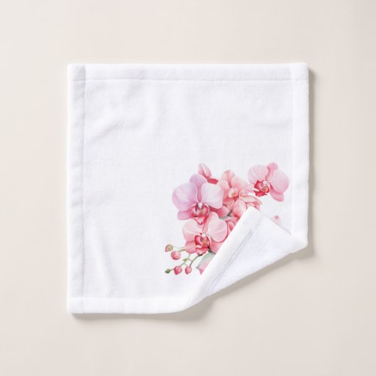 Witte en roze orchidee bad handdoek (Wasdoekje)