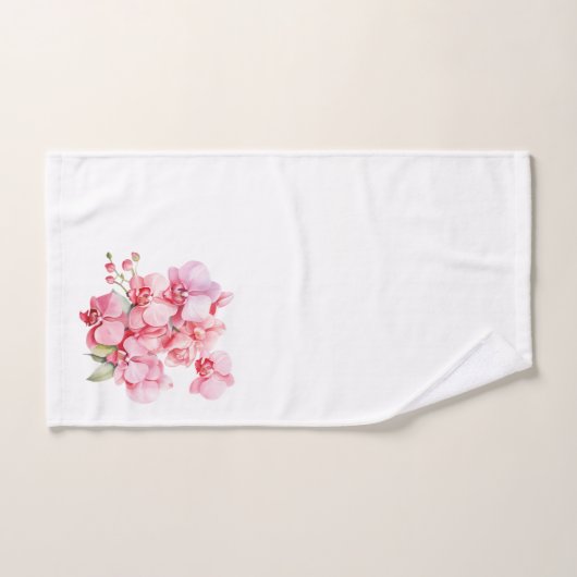 Witte en roze orchidee bad handdoek (Handdoek)