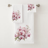 Witte en roze orchidee bad handdoek (Insitu)