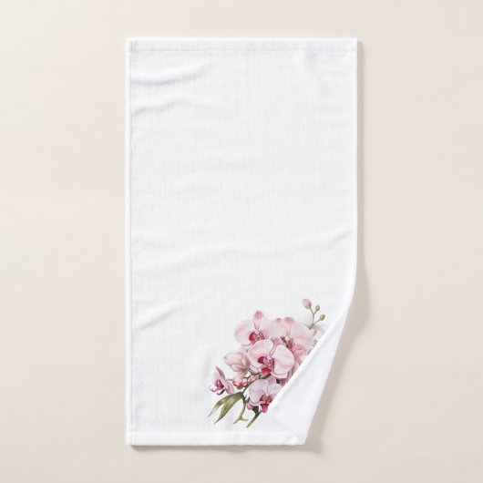 Witte en roze orchidee bad handdoek (Handdoek)