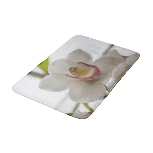 Witte en roze orchidee badmat (Gekanteld)